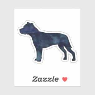 Pitbull Hondenras Silhouette Black Waterverf Sticker