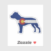 Pitbull Hondenras Silhouette Colorado Flag Sticker (Vel)