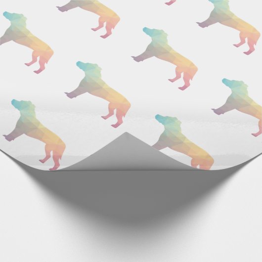 Pitbull Hondenras Silhouette Geometric Pastel Cadeaupapier (Hoek)