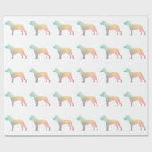 Pitbull Hondenras Silhouette Geometric Pastel Cadeaupapier (Vlak)
