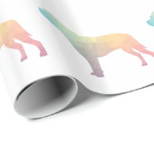 Pitbull Hondenras Silhouette Geometric Pastel Cadeaupapier (Rol Hoek)