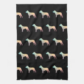 Pitbull Hondenras Silhouette Geometric Pastel Theedoek (Verticaal)
