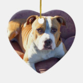 Pitbull-hondenversiering Keramisch Ornament (Achterkant)