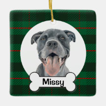 Pitbull-hondornament, blauw Staffy-ornament