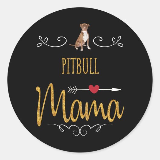Pitbull houdt zo veel van mama ronde sticker (Voorkant)