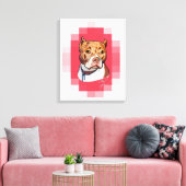 Pitbull... Huisdier Portretten Canvas Afdruk (Insitu (Woonkamer))