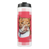 Pitbull... Huisdier Portretten Thermosbeker (Voorkant)