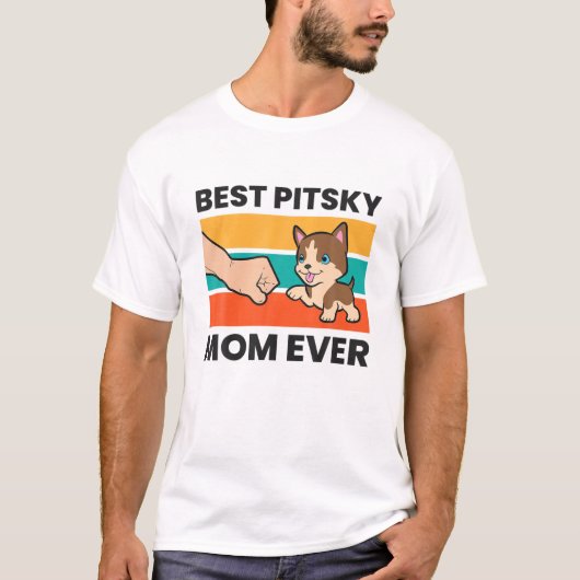 Pitbull Husky Dog Mama Best Pitsky Mam ooit T-shirt (Voorkant)