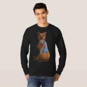 Pitbull I hou van mam Tattoo Dog Funny Moederdag G T-shirt (Voorkant volledig)