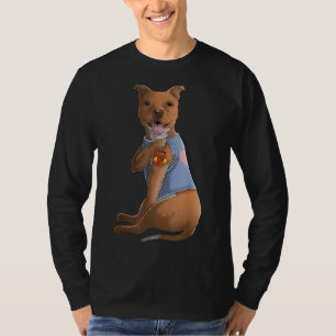Pitbull I hou van mam Tattoo Dog Funny Moederdag G T-shirt