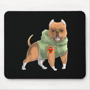 Pitbull I hou van Tattoo Dog Shirt Funny Mothers Muismat
