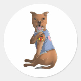 Pitbull I hou van Tattoo Dog Shirt Funny Mothers Ronde Sticker