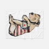 Pitbull I houdt van pap Tattoo vaderdag Fleece Deken (Voorkant (Horizontaal))