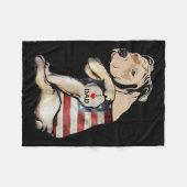 Pitbull I houdt van pap Tattoo vaderdag Fleece Deken (Voorkant (Horizontaal))