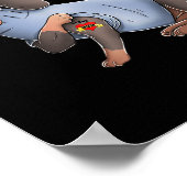 Pitbull I Love mam Tattoo Dog Funny Moederdag Gi Poster (Hoek)