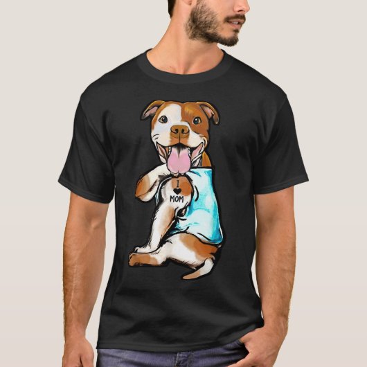 Pitbull Ik Hou Mam Tatto T-shirt (Voorkant)