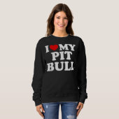 Pitbull ik hou van mijn pitbull met hart trui (Voorkant volledig)