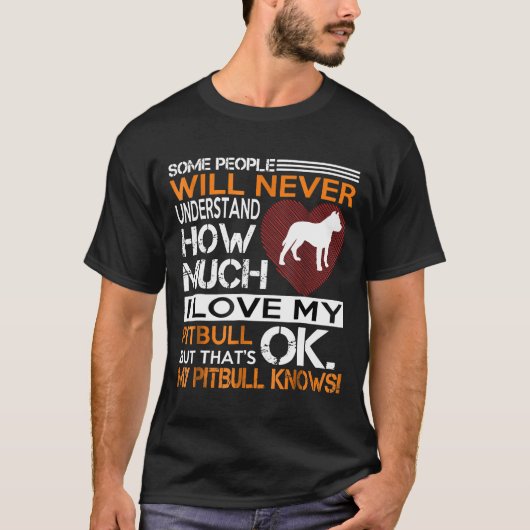 Pitbull - Ik hou van mijn Pitbull T-shirt (Voorkant)