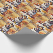 Pitbull in Autumn verlaat Thanksgiving Cadeaupapier (Hoek)