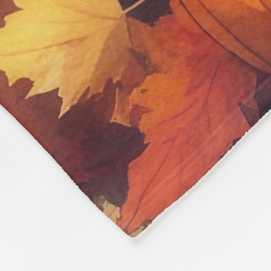 Pitbull in Autumn verlaat Thanksgiving Fleece Deken (Hoek)