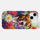Pitbull in de bloementuin Case-Mate iPhone case (Achterkant (horizontaal))