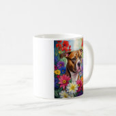 Pitbull in de bloementuin koffiemok (Voorkant rechts)