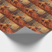 Pitbull in de herfst laat Herfst inspireren Cadeaupapier (Hoek)