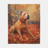 Pitbull in de herfst laat Herfst inspireren Fleece Deken (Voorkant)
