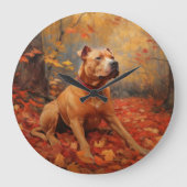 Pitbull in de herfst laat Herfst inspireren Grote Klok (Voorkant)