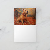 Pitbull in de herfst laat Herfst inspireren Kaart (Binnen)