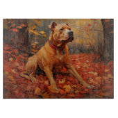 Pitbull in de herfst laat Herfst inspireren Snijplank (Voorkant)