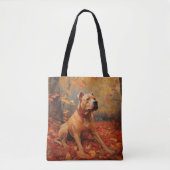 Pitbull in de herfst laat Herfst inspireren Tote Bag (Voorkant)