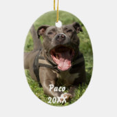 Pitbull in gras keramisch ornament (Achterkant)