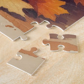 Pitbull in herfstbladeren Thanksgiving kunst Legpuzzel (Zijkant)
