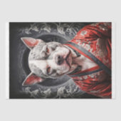 Pitbull in Red Kimono - Decoupage - Tissuepapier (Voorkant)