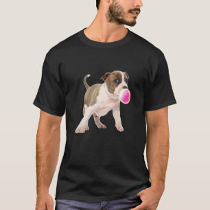 Pitbull Kauwgom Bel Cute Hond Afdruk T-shirt