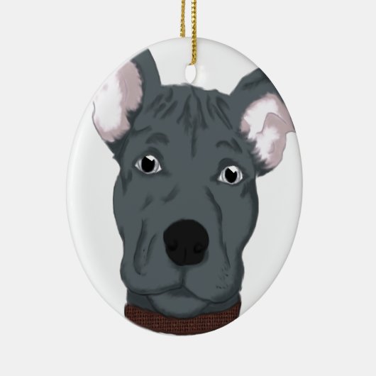 Pitbull Keramisch Ornament (Rechts)