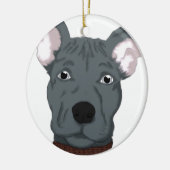 Pitbull Keramisch Ornament (Links)