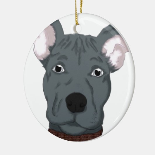 Pitbull Keramisch Ornament (Links)