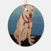 Pitbull Keramisch Ornament (Links)