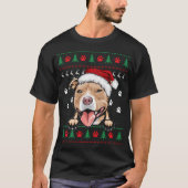 Pitbull Kerst Lelijk Grappig Pit Bull Lover T-shirt (Voorkant)