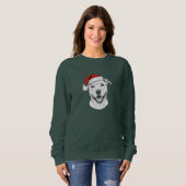 Pitbull Kerst Sweatshirt – Schattige Kerstman Pitb (Voorkant volledig)