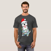 Pitbull-kerstboom Light Santa Dog Xmas-Kind T-shirt (Voorkant volledig)