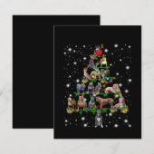 Pitbull-kerstboom met vlieglicht bedankkaart (Voorkant / Achterkant)