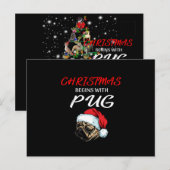 Pitbull-kerstboom met vlieglicht briefkaart (Voorkant / Achterkant)
