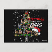 Pitbull-kerstboom met vlieglicht briefkaart (Achterkant)