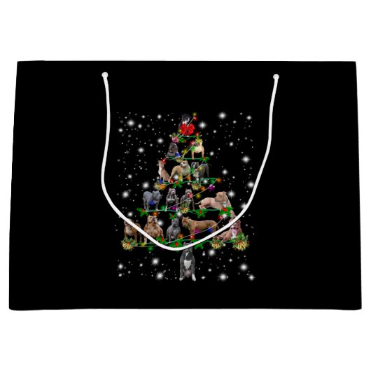 Pitbull-kerstboom met vlieglicht groot cadeauzakje (Voorkant)