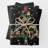 Pitbull-kerstboom met vlieglicht inpakpapier vel (In situ)