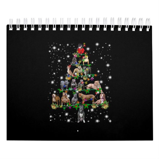 Pitbull-kerstboom met vlieglicht kalender (Hoes)
