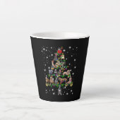 Pitbull-kerstboom met vlieglicht latte mok (Voorkant)